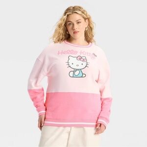 Sanrio Women's Hello Kitty Colorblock Graphic Sweatshirt - Pink NWT (3X)